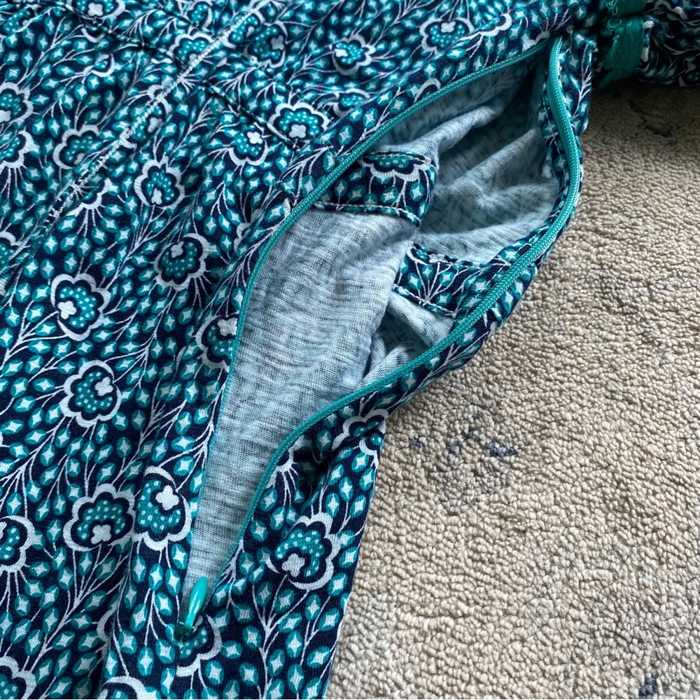 Boden Heidi Jersey Dress Green Floral 12 Boho Casual Midi Balloon Sleeve Lace - Picture 7 of 16